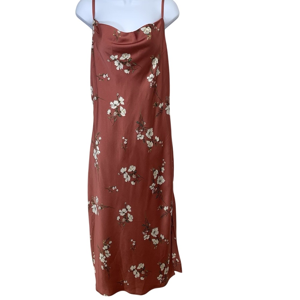 Inspired Hearts Slip Dress XL Floral Long Side Slit Y2K Retro Feminine Romantic